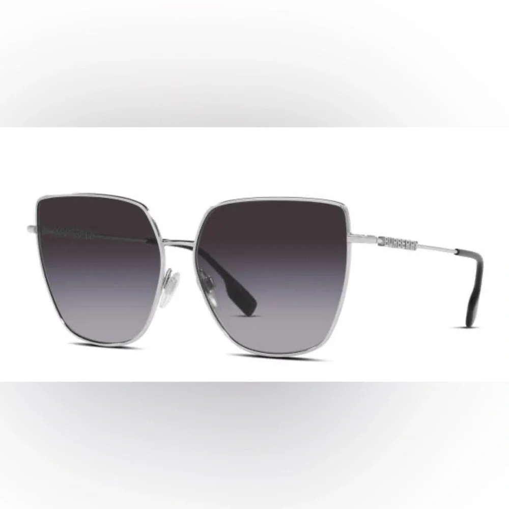 NEW‼️BURBERRY BE3143 Alexis Silver Square with Gray Gradient Lens